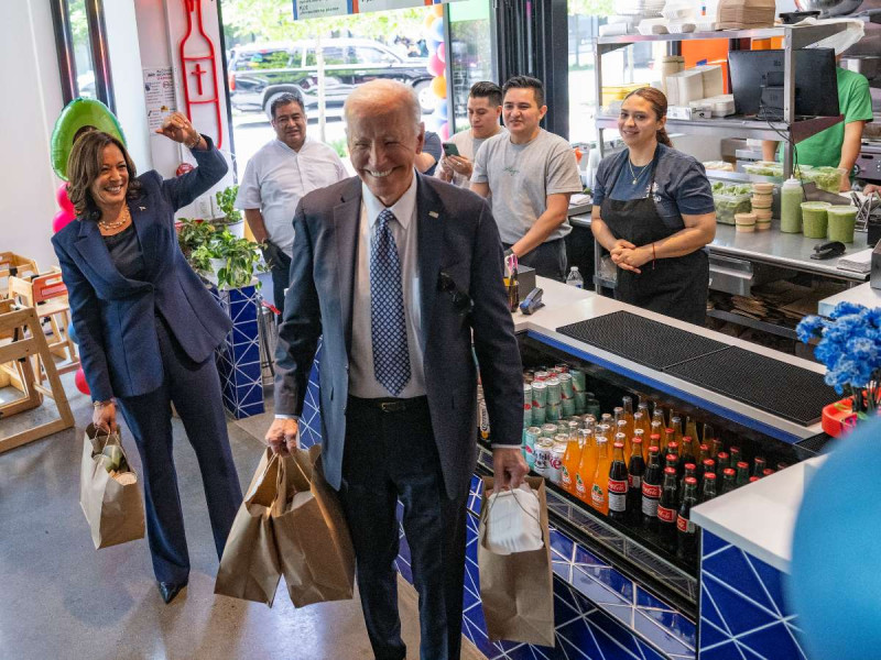  Biden y Kamala celebran el 5 de mayo… ¡con taquiza en restaurante mexicano!