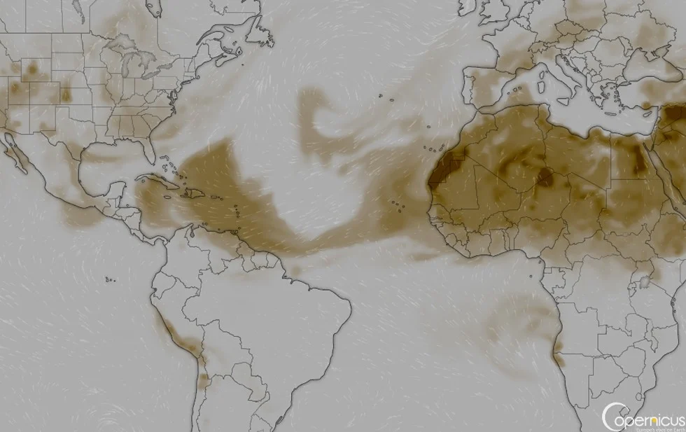  Colosal nube de polvo del Sahara cubre el Caribe rumbo a EU